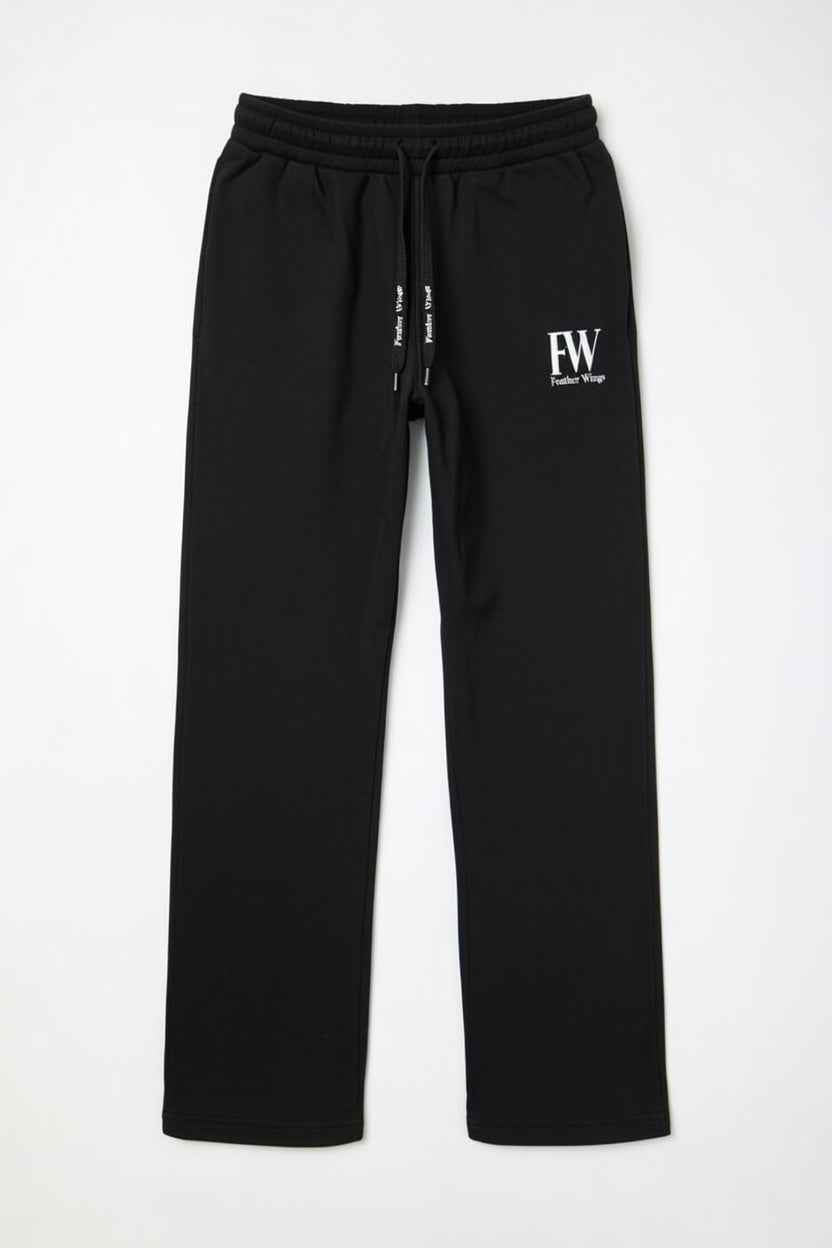 Feather Wings Black Baggy Sweatpants – Heavyweight Organic Cotton