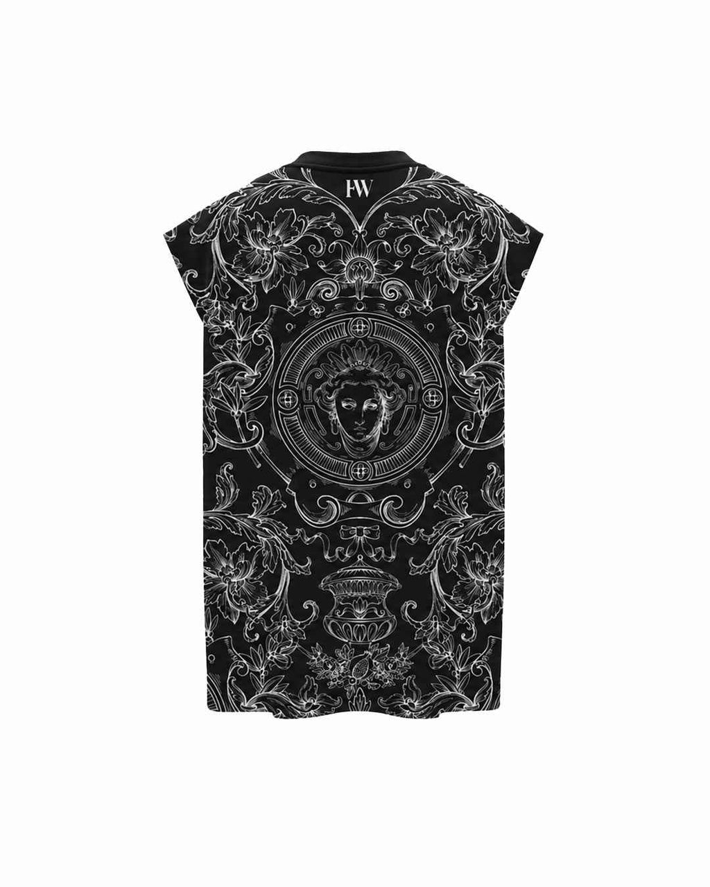 Baroque Musk Sleeveless Oversized Graphic T-Shirt