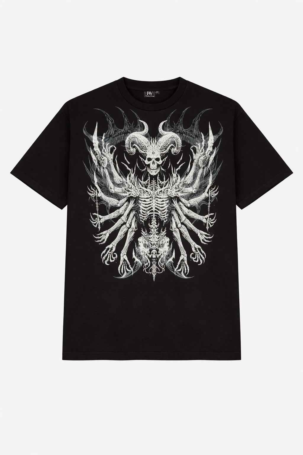 Feather Wings Infernal Seraph T-Shirt – Black100% Cotton