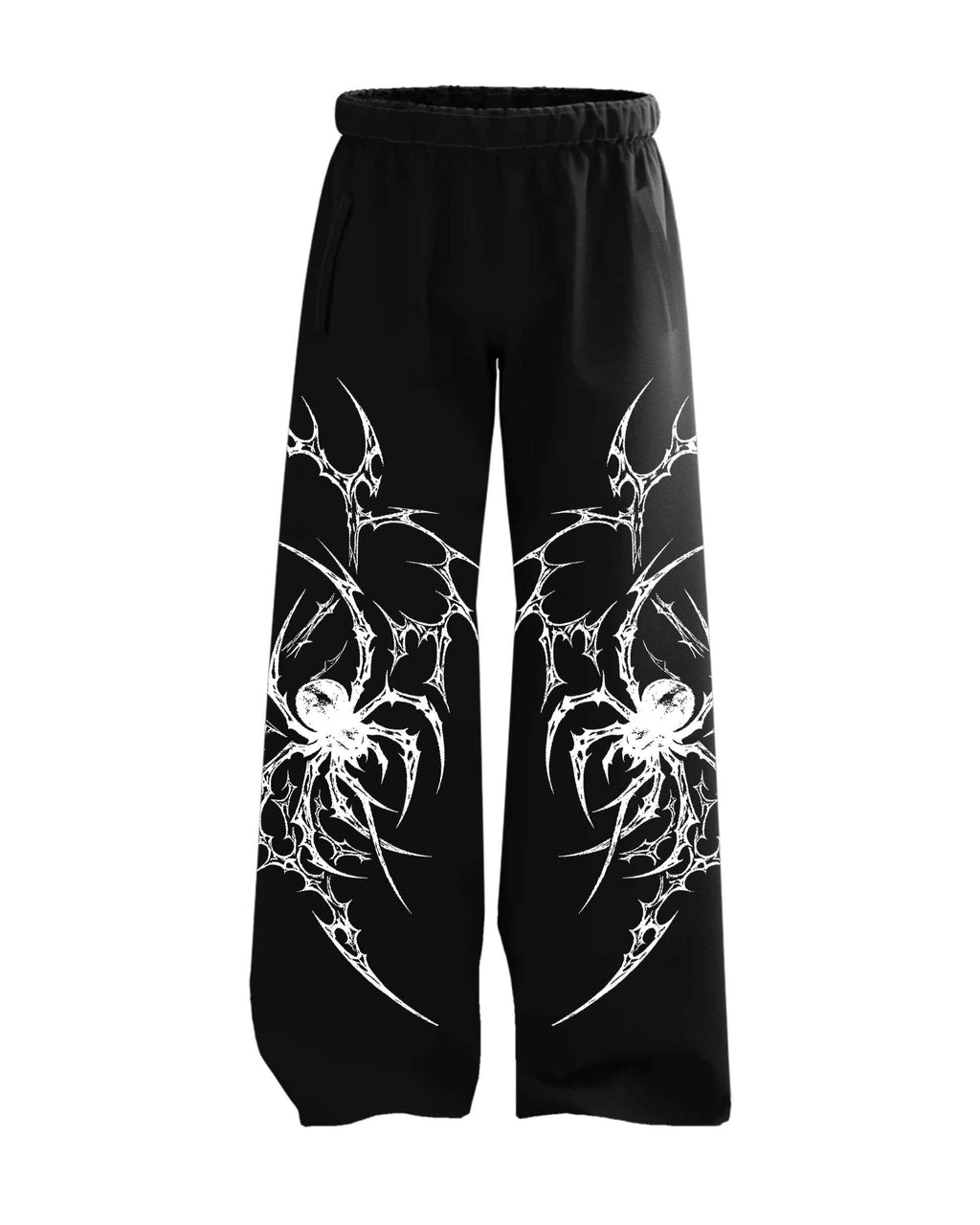 Feather Wings Spider Baggy Sweatpants – Black Heavyweight Cotton