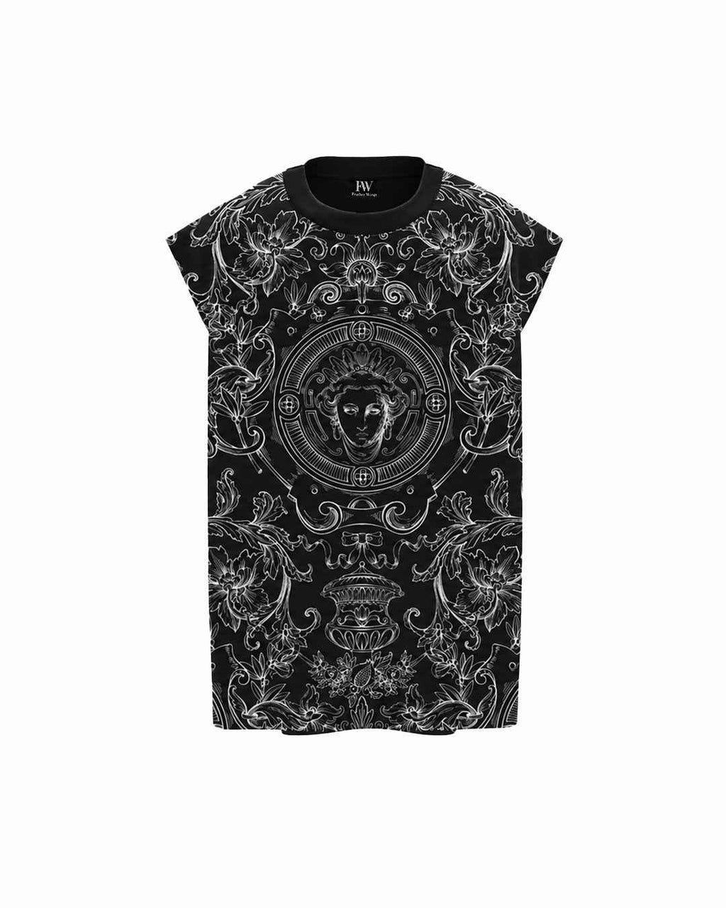 Baroque Musk Sleeveless Oversized Graphic T-Shirt