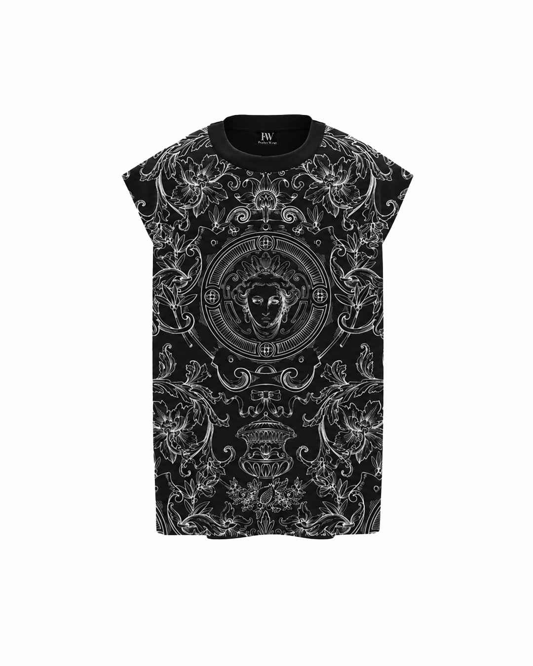 Baroque Musk Sleeveless Oversized Graphic T-Shirt