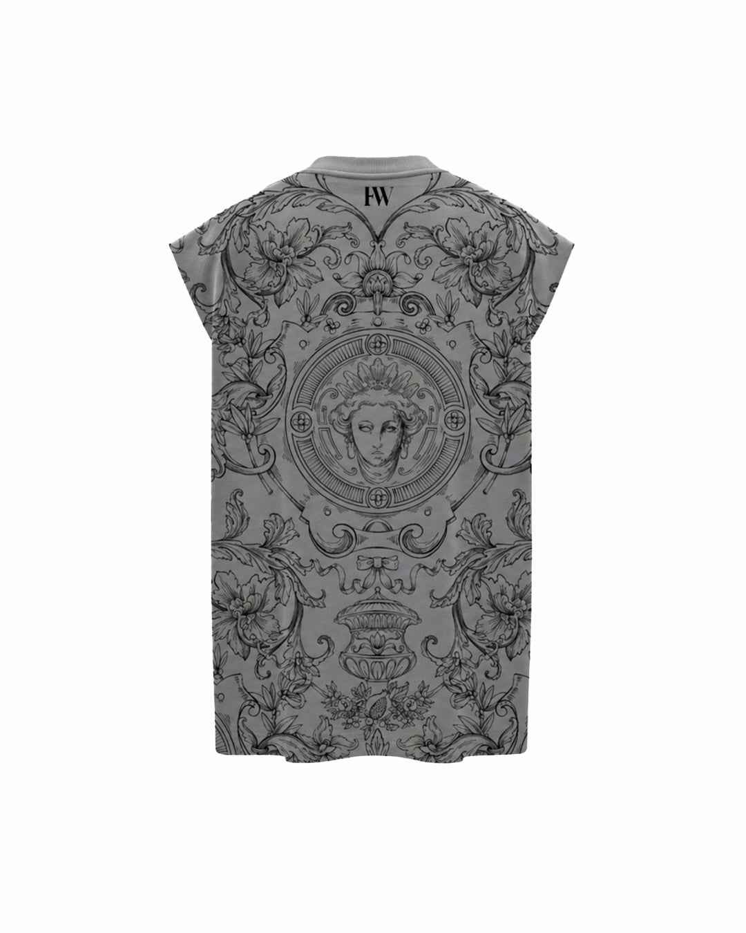 Baroque Musk Sleeveless Oversized Graphic T-Shirt