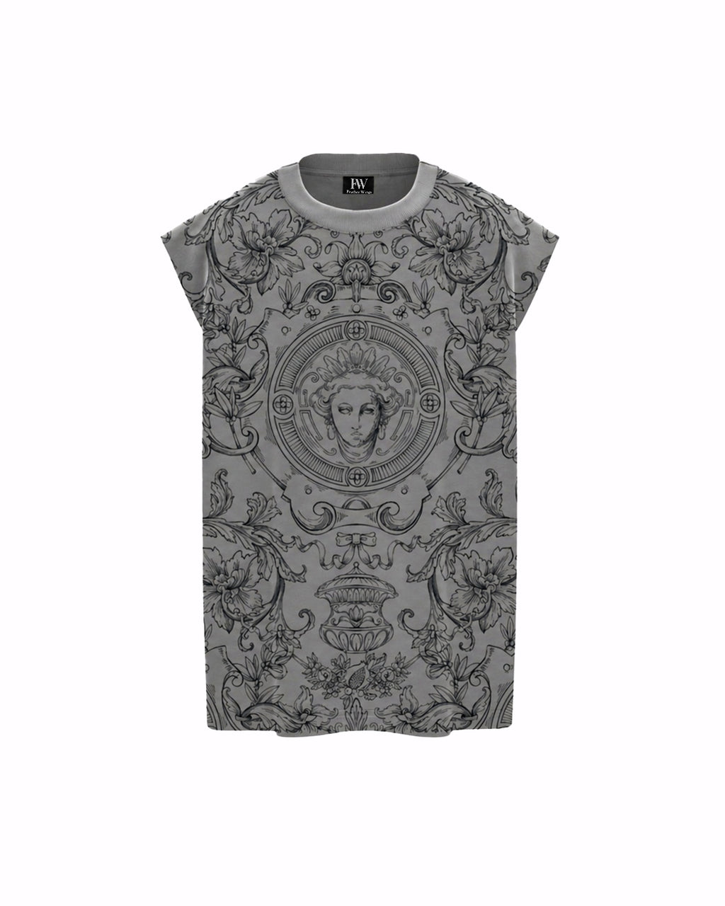 Baroque Musk Sleeveless Oversized Graphic T-Shirt