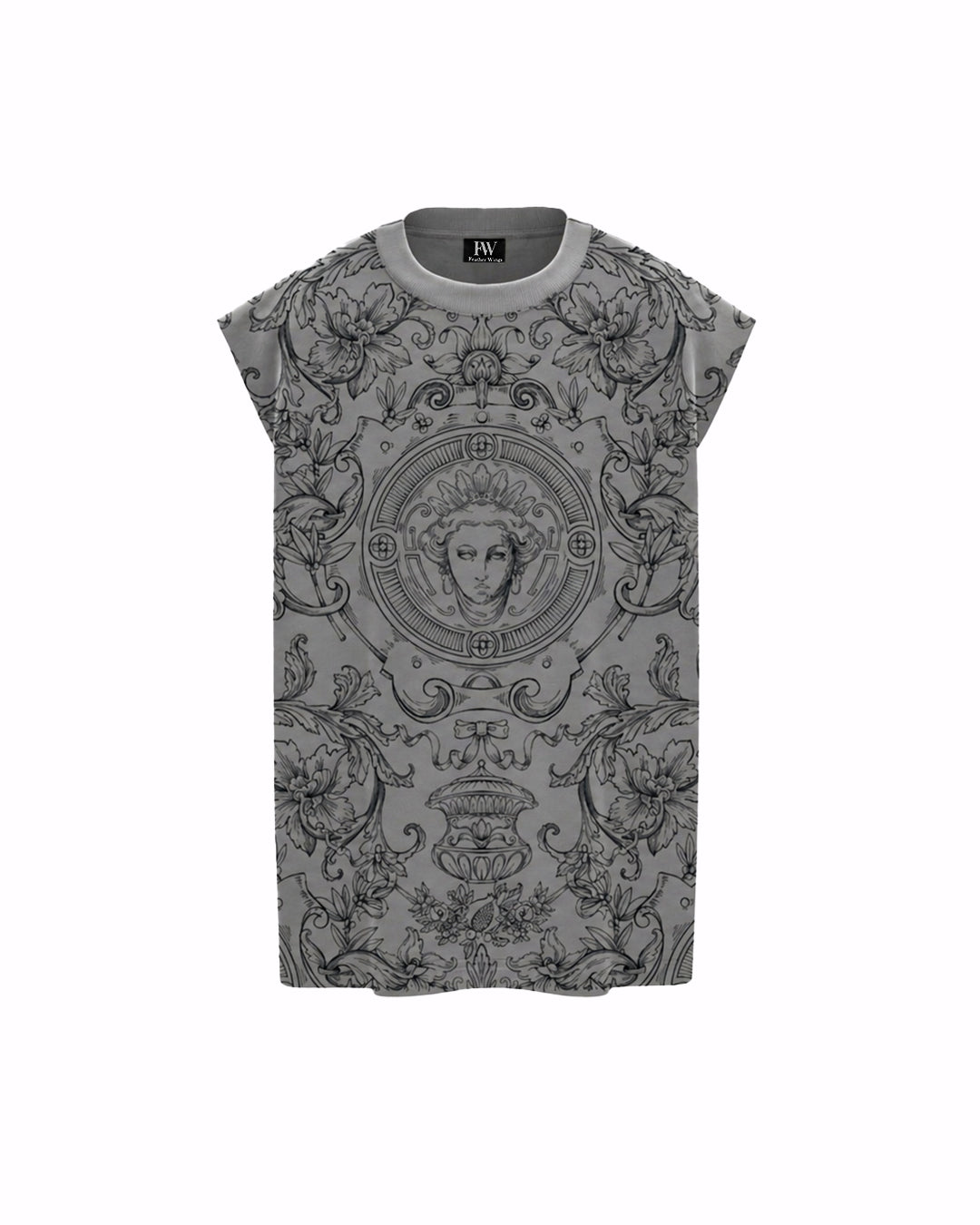 Baroque Musk Sleeveless Oversized Graphic T-Shirt
