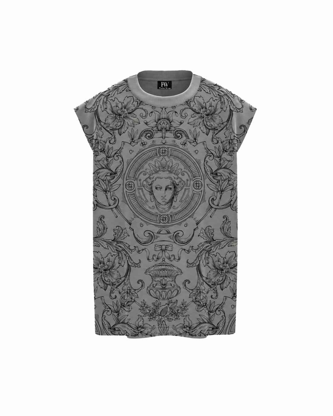 Baroque Musk Sleeveless Oversized Graphic T-Shirt