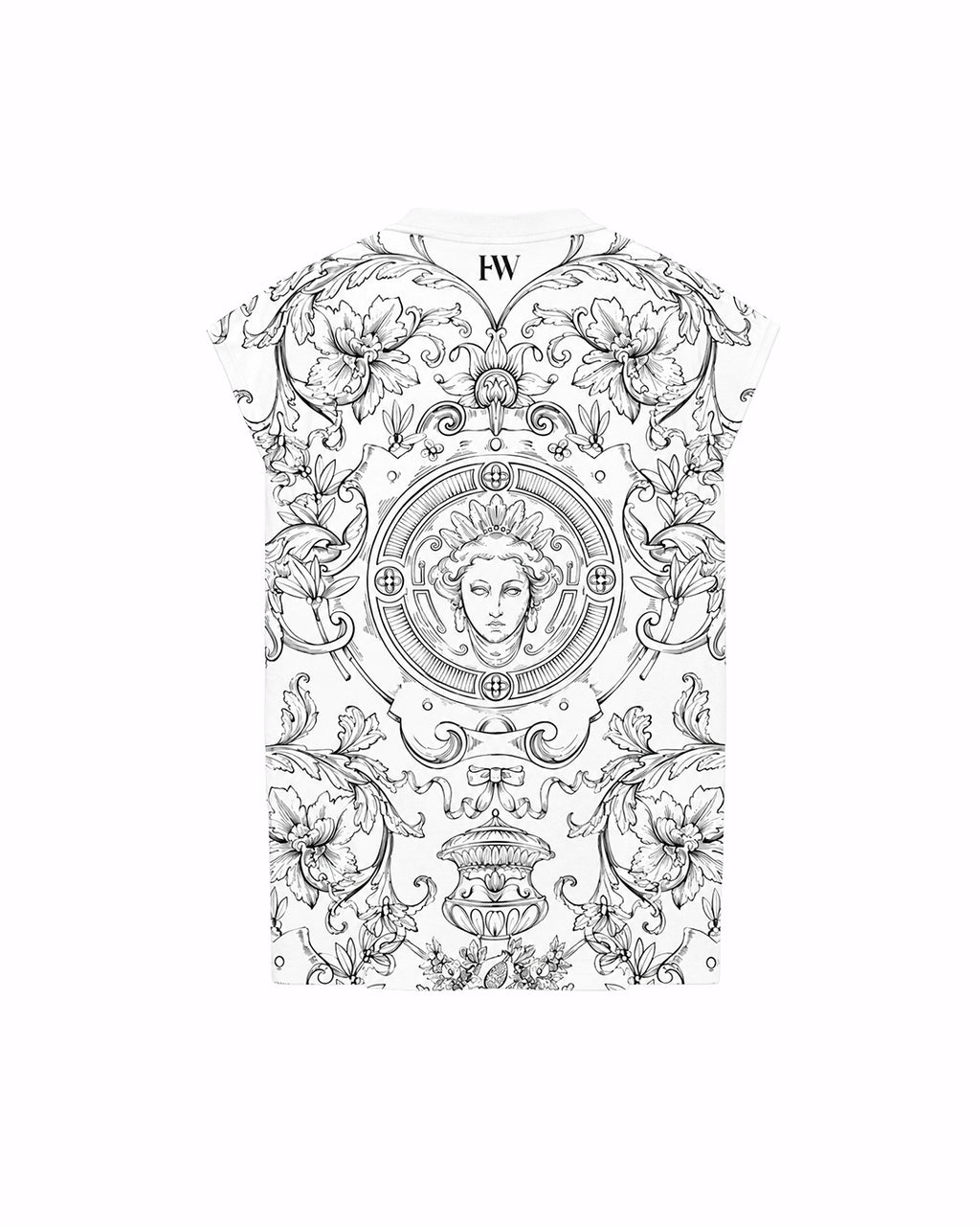 Baroque Musk Sleeveless Oversized Graphic T-Shirt