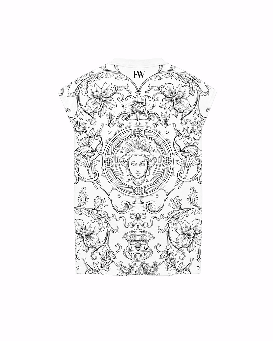 Baroque Musk Sleeveless Oversized Graphic T-Shirt