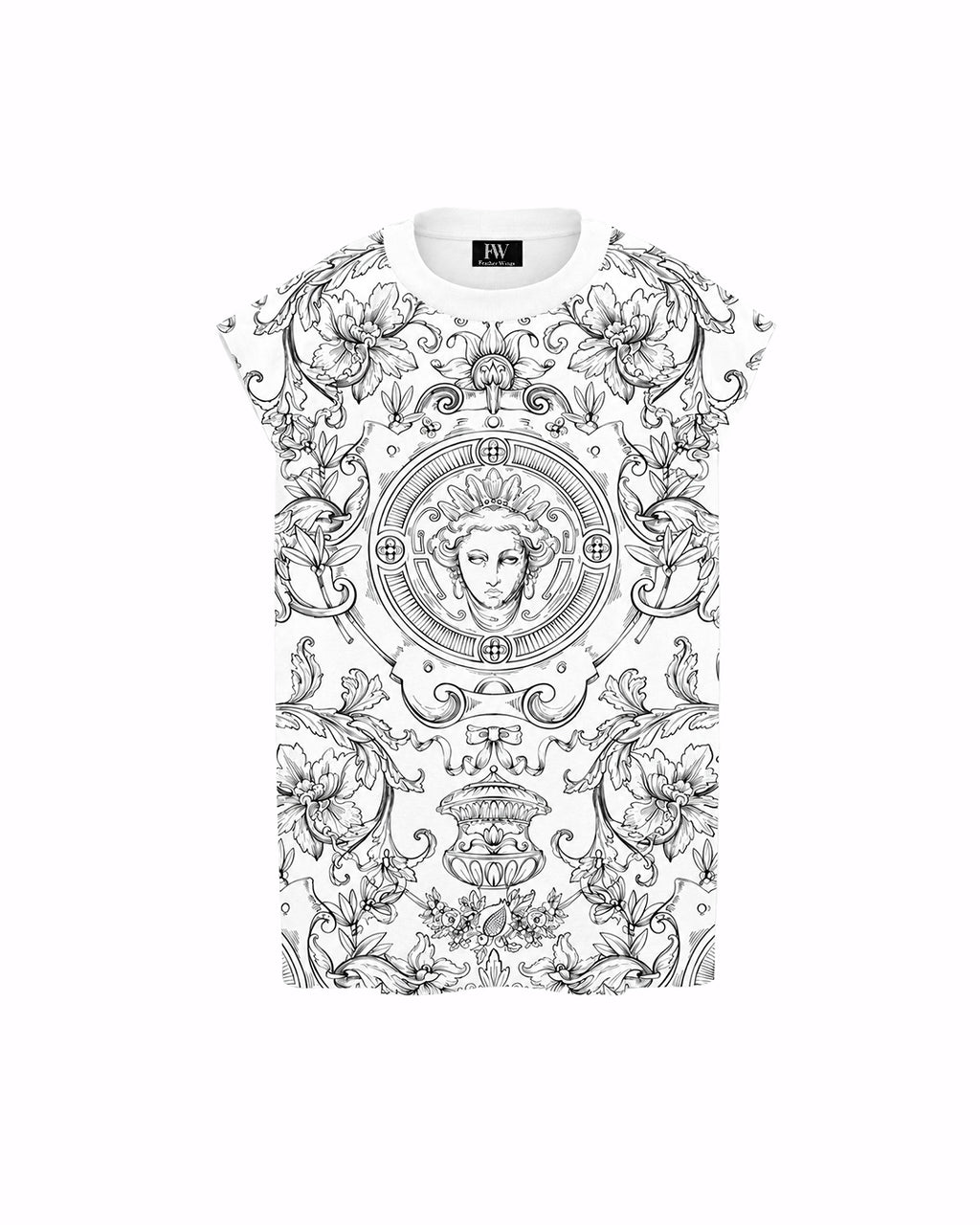 Baroque Musk Sleeveless Oversized Graphic T-Shirt
