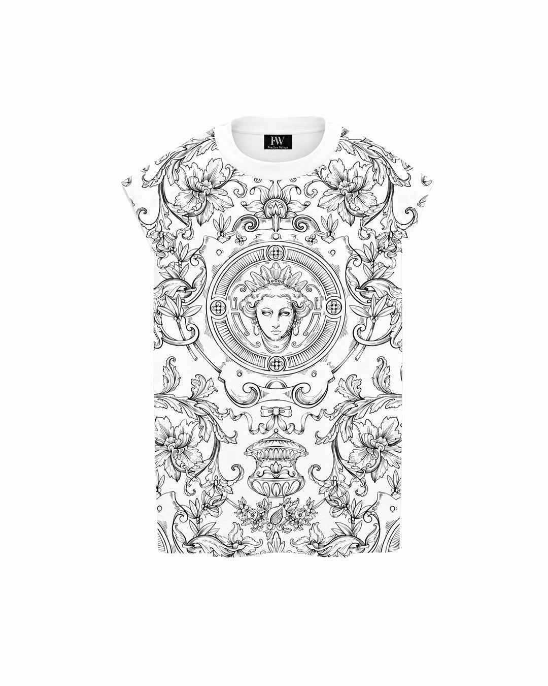 Baroque Musk Sleeveless Oversized Graphic T-Shirt