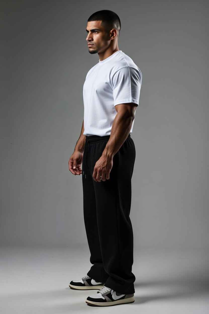 Feather Wings Black Baggy Sweatpants – Heavyweight Organic Cotton