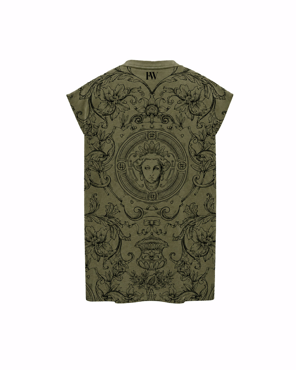 Baroque Musk Sleeveless Oversized Graphic T-Shirt