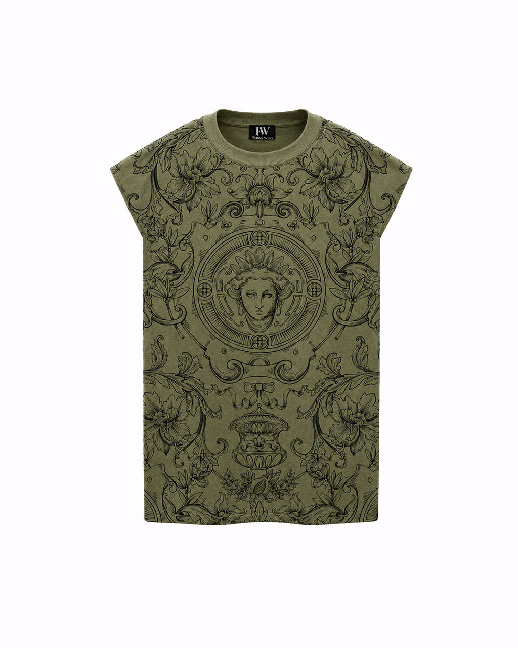 Baroque Musk Sleeveless Oversized Graphic T-Shirt