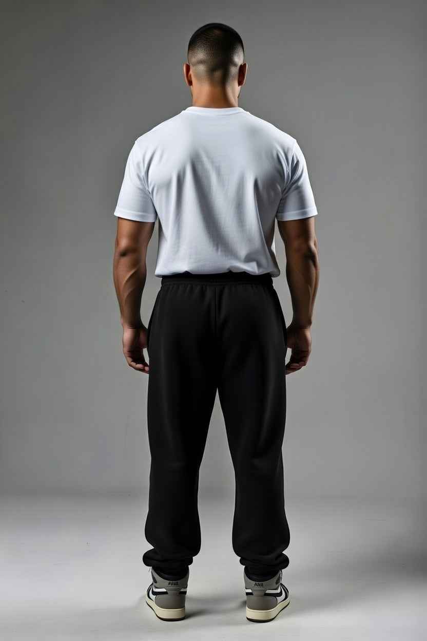 Feather Wings Black Baggy Sweatpants – Heavyweight Organic Cotton