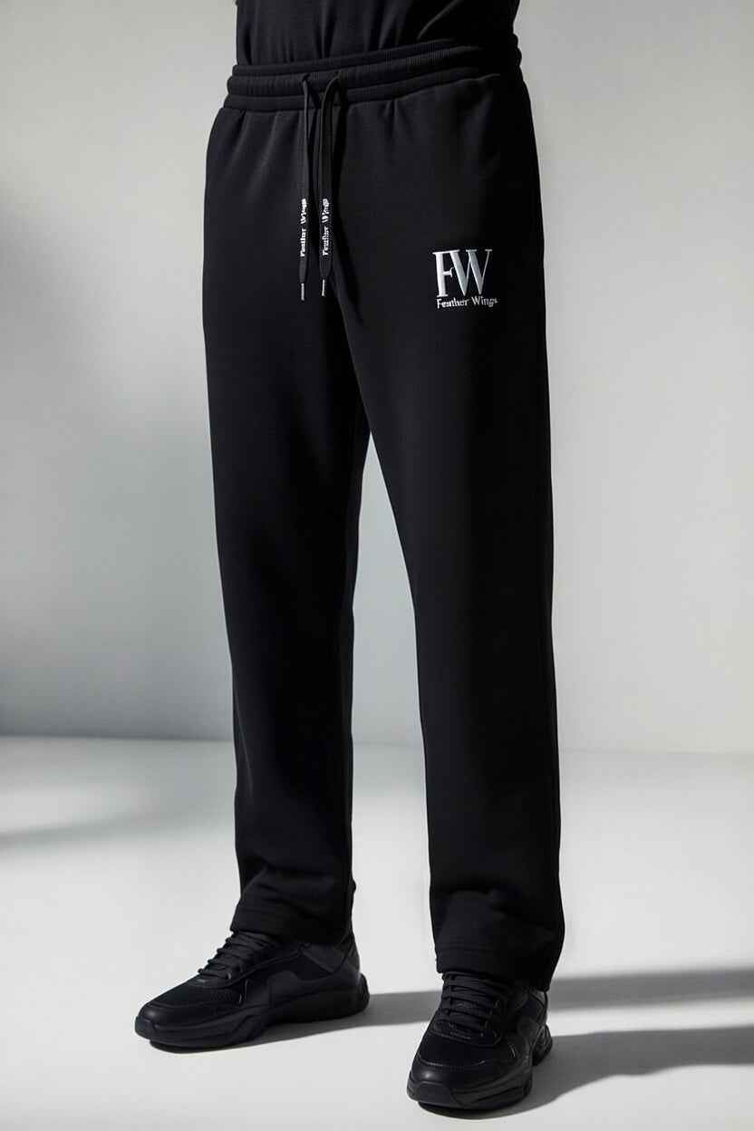 Feather Wings Black Baggy Sweatpants – Heavyweight Organic Cotton