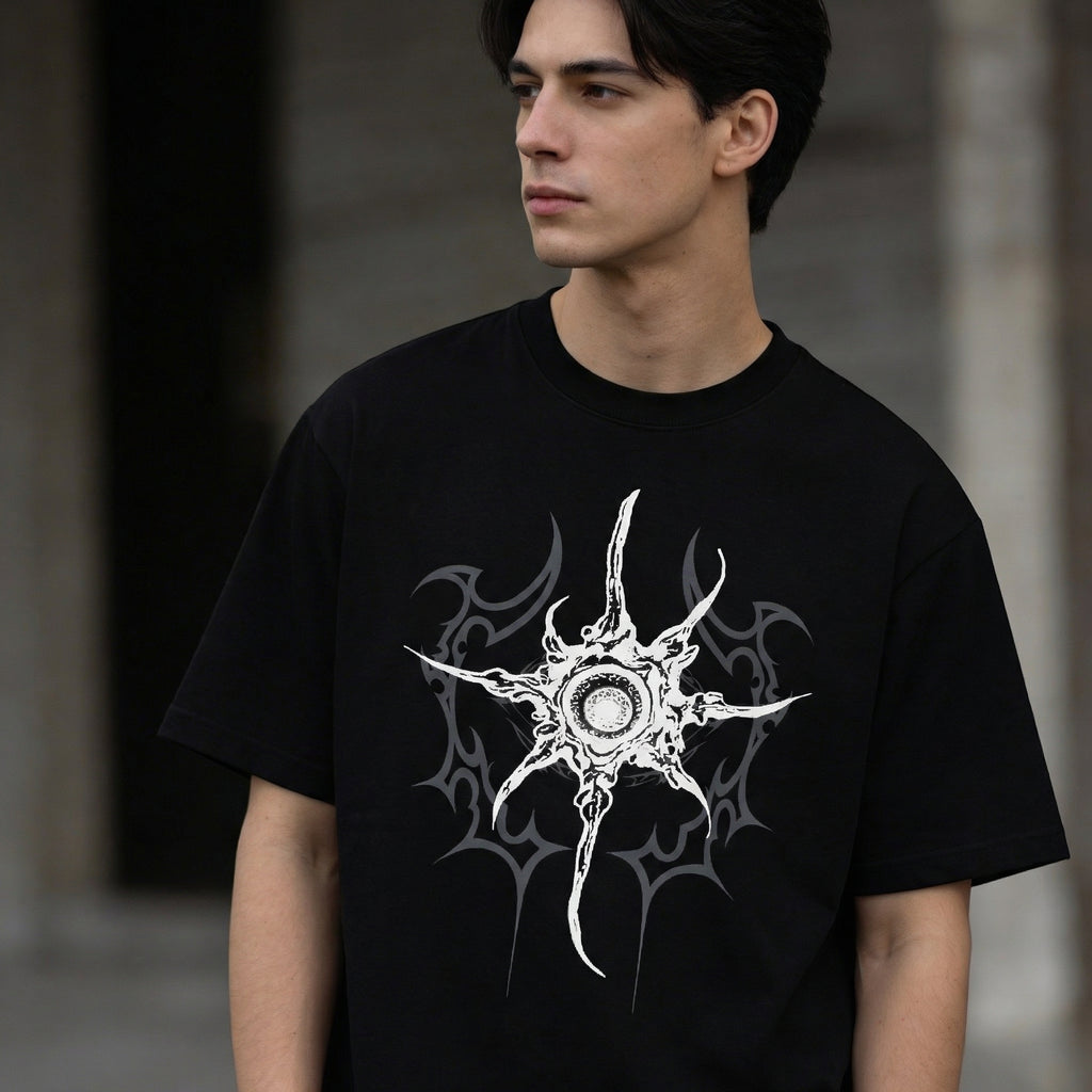 feather wings Abyss T-Shirt 100% Organic Heavyweight Cotton male model