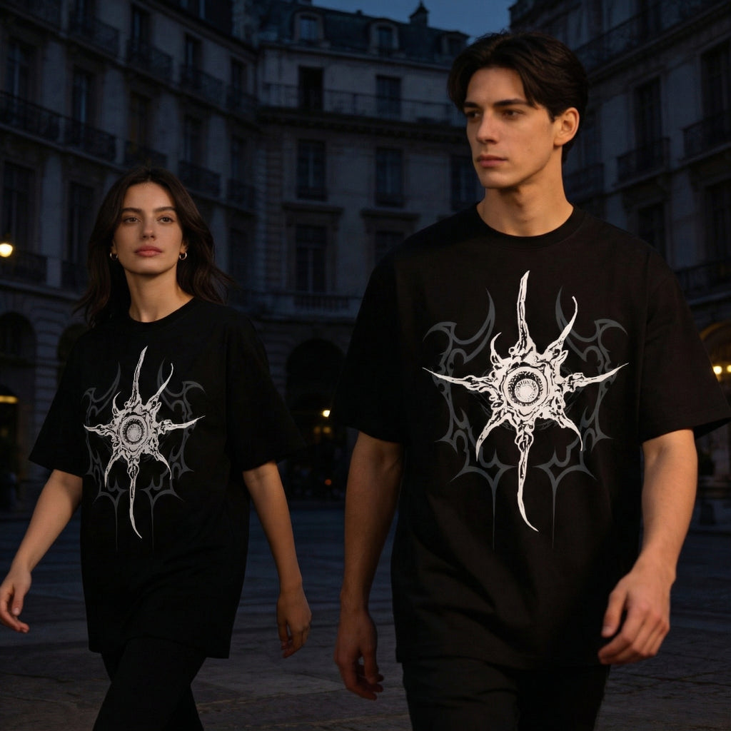 feather wings Abyss T-Shirt 100% Organic Heavyweight Cotton models