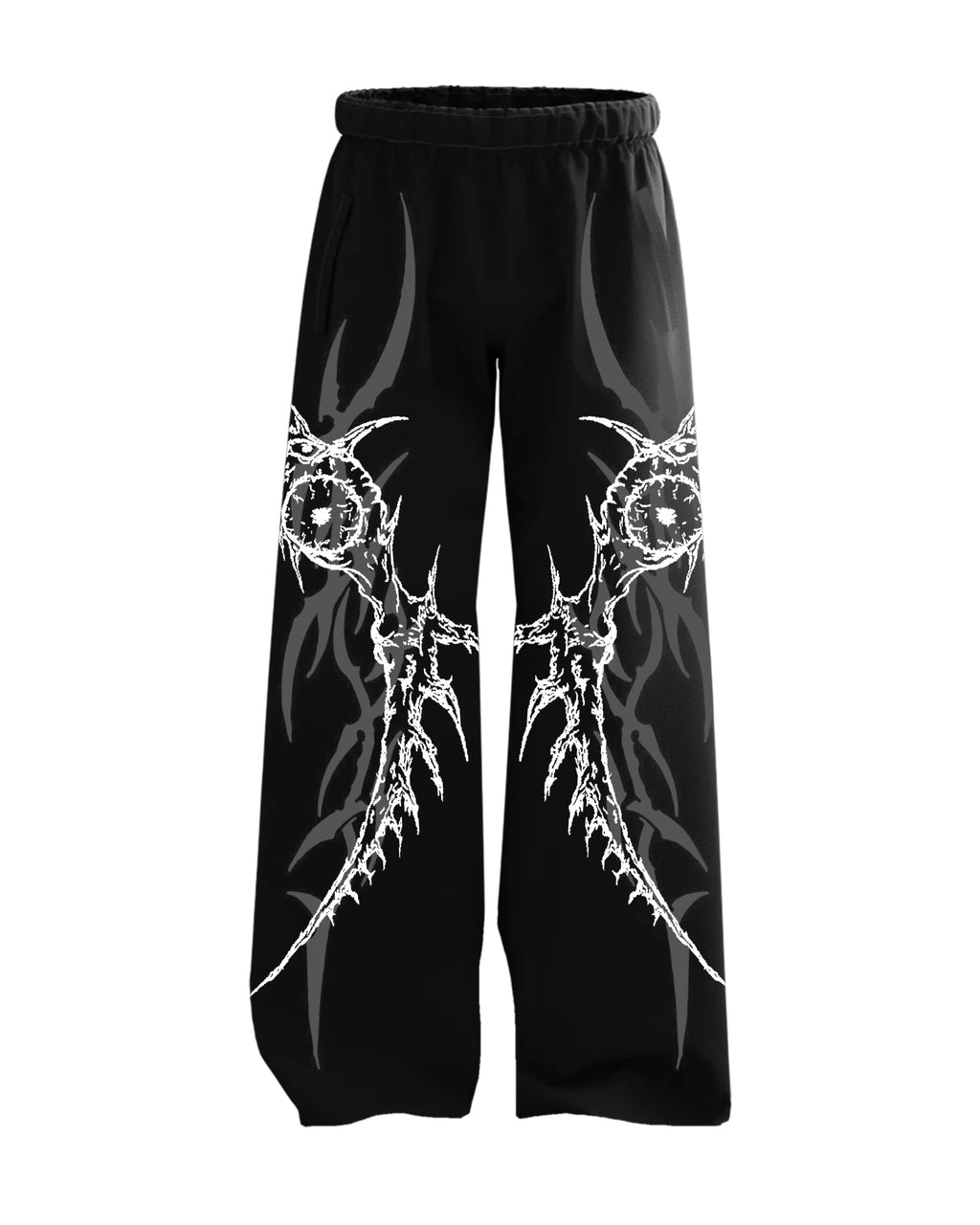 Void Baggy Sweatpants-Feather Wings black color 100% cotton
