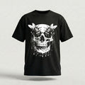 feather wings Decay skull T-Shirt 100% Organic Heavyweight Cotton