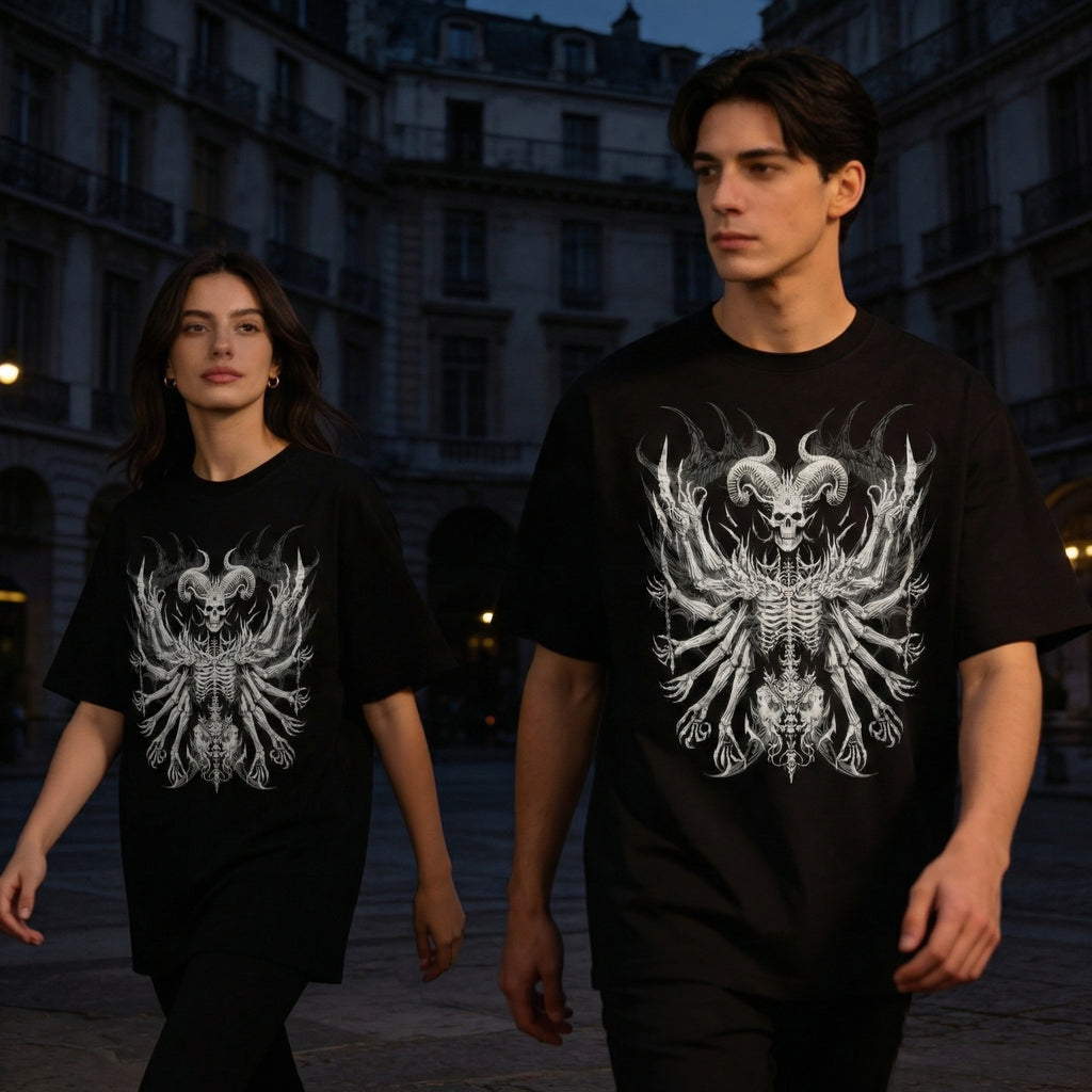 feather wings Infernal Seraph T-Shirt 100% Organic Heavyweight Cotton models