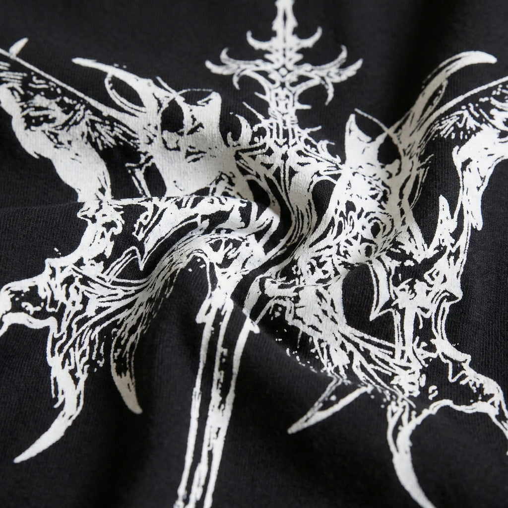 feather wings fallen blade T-Shirt 100% Organic Heavyweight Cotton fabric close up