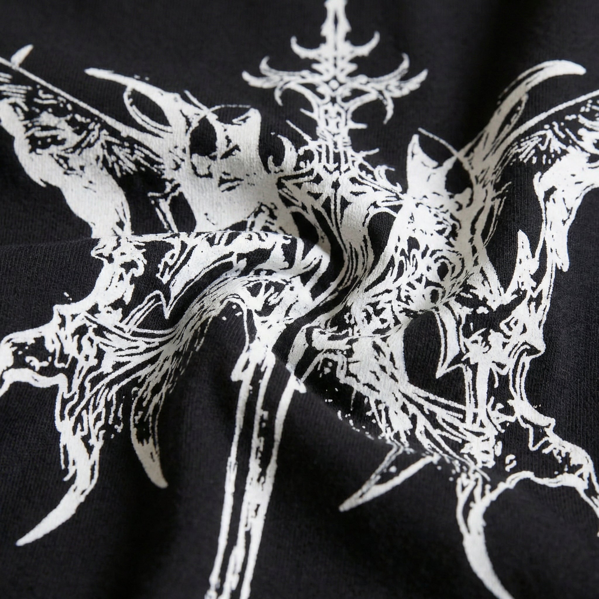 feather wings fallen blade T-Shirt 100% Organic Heavyweight Cotton fabric close up